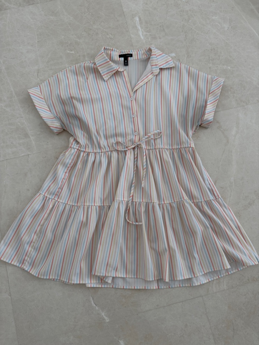 Aqua Pastel Multi-Stripe Dress